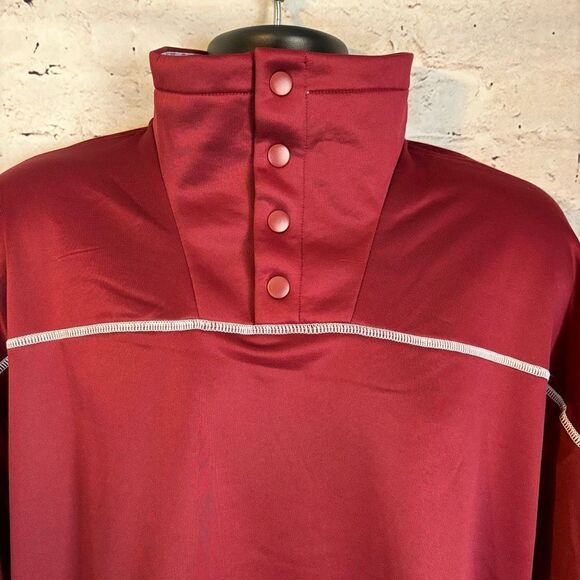 Adidas Stadium 1/4 Snap Sleeve Knit Pullover Midweight Red White Mens Size L - Picture 3 of 9